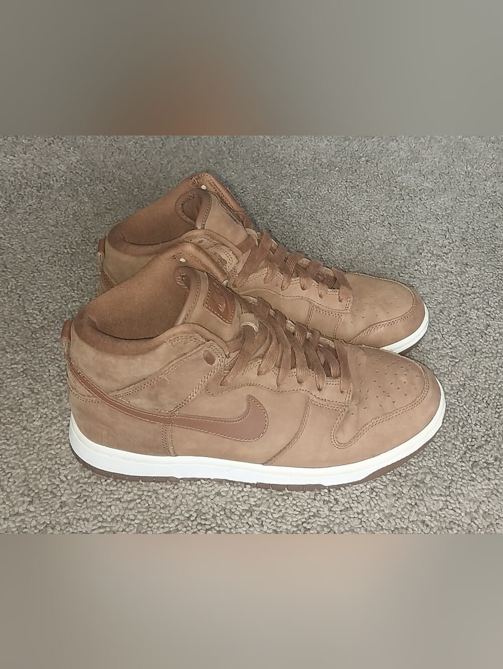 Nike Dunk High Premium Women's Shoes Pecan Brown White Size 8